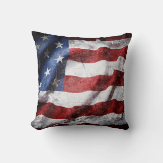 Closeup grunge American flag. Cushion