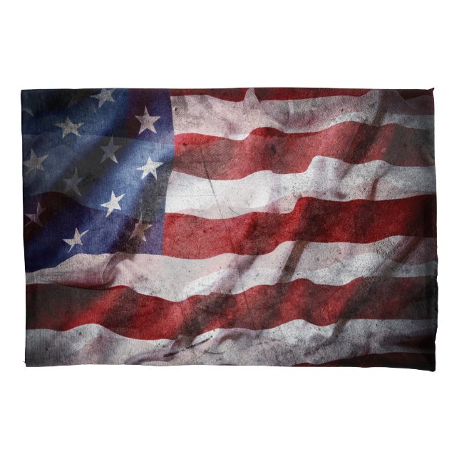 Closeup grunge American flag. Pillowcase (Front)