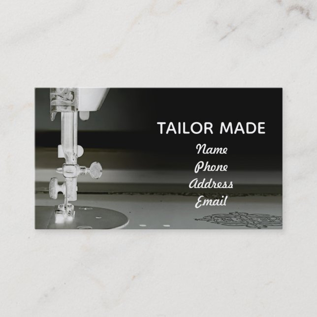 Closeup Image of Vintage Sewing Machine Business Card (Front)