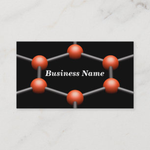 Closeup of a 3D Molecular Structure (Red) Business Card