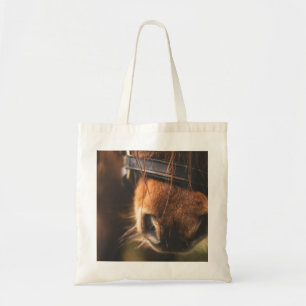 Closeup of a Cute Brown Horse Nose Tote Bag