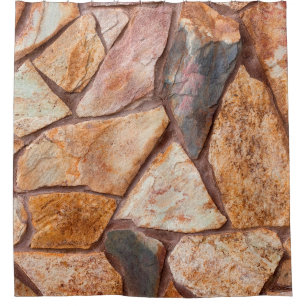 Closeup of a stone wall as a backgroundwallpaper,p shower curtain