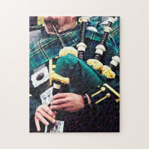 Closeup of Bagpiper Jigsaw Puzzle