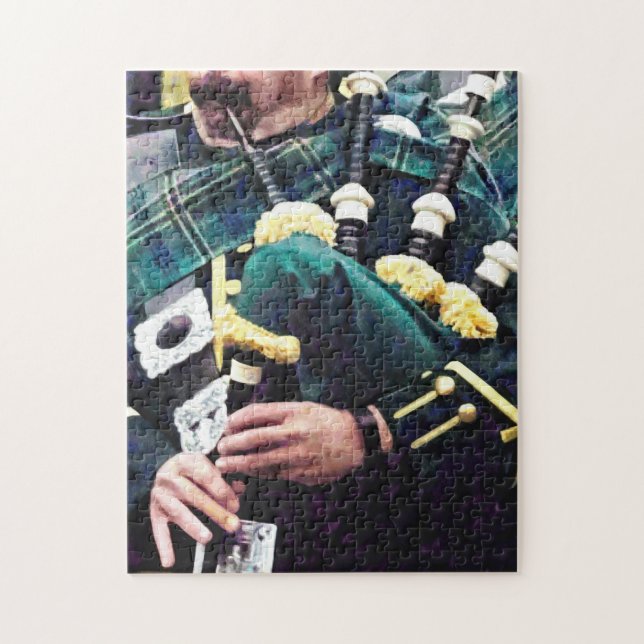 Closeup of Bagpiper Jigsaw Puzzle (Vertical)