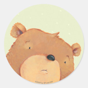 CloseUp of Big Brown Bear Classic Round Sticker