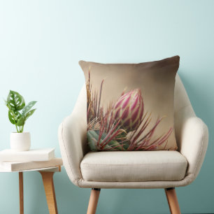 Closeup of Bud on Barrel Cactus Cushion