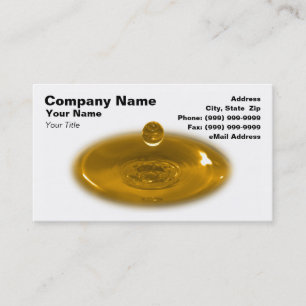 Closeup of Gold Liquid Drop Business Card