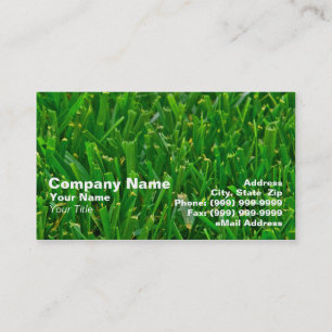 Closeup of Green Lawn Business Card