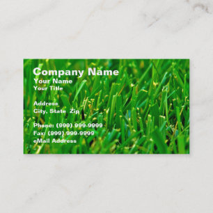 Closeup of Green Lawn Business Card