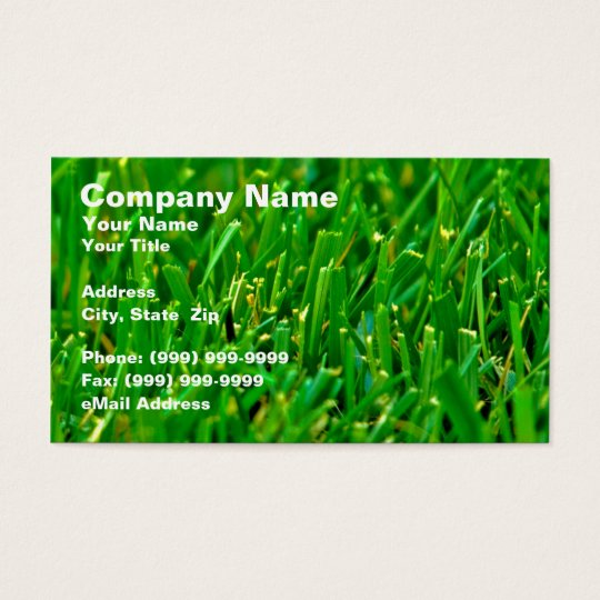 Closeup of Green Lawn Business Card