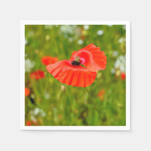 Closeup of poppies napkin