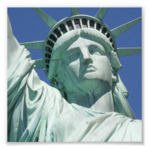 Closeup of the bust of the Statue of Liberty Photo Print