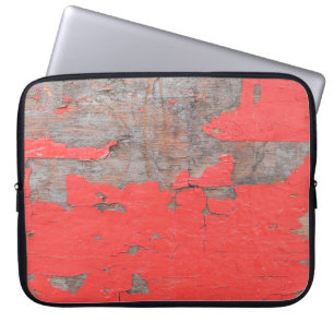 Closeup old and peeling painted wood board backgro laptop sleeve