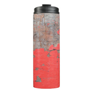 Closeup old and peeling painted wood board backgro thermal tumbler