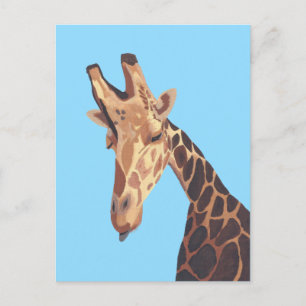Closeup Painting of Giraffe Head Postcards