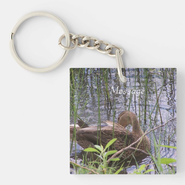 Closeup photo of a duck key ring (Front)