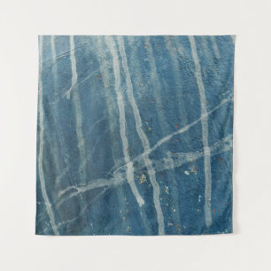 Closeup photo of blue wall paint tapestry