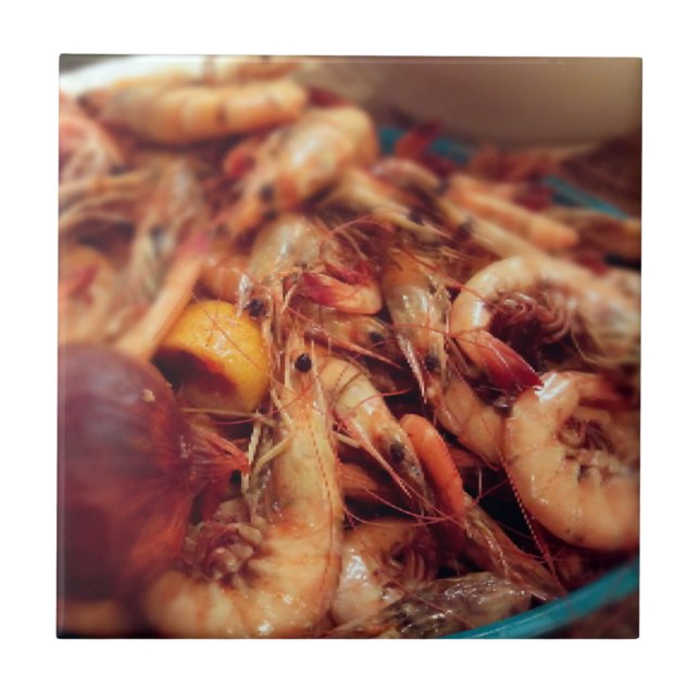 Closeup Photo of Boiled Shrimp Tile (Front)
