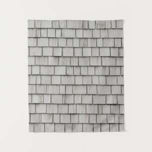 Closeup photo of grey roof shingles tapestry