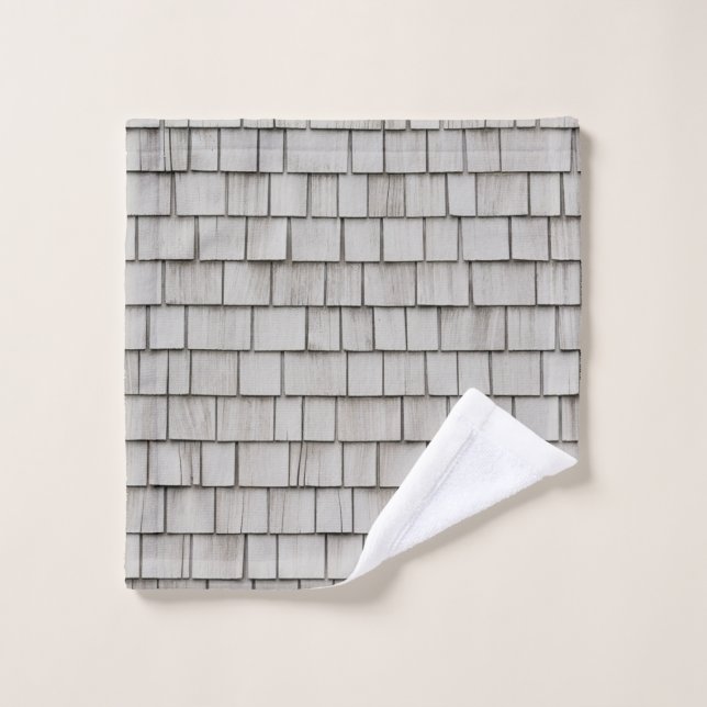 Closeup photo of grey roof shingles wash cloth (Wash Cloth)