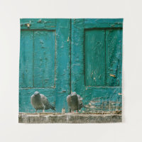 CLOSEUP PHOTO OF TWO GRAY PIGEONS ON GRAY CONCRETE