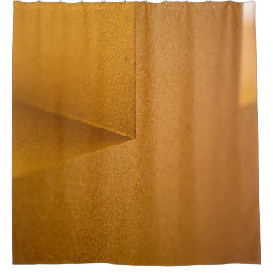 Closeup photo of yellow wall shower curtain