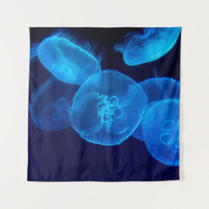 CLOSEUP PHOTOGRAPHY OF SWARM OF JELLYFISH TAPESTRY