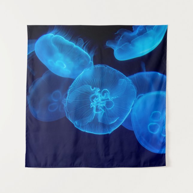 CLOSEUP PHOTOGRAPHY OF SWARM OF JELLYFISH TAPESTRY (Front)