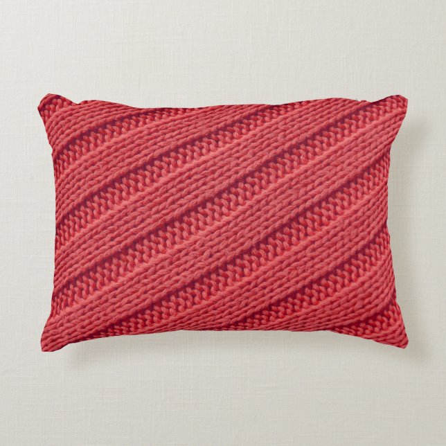 Closeup stripy crochet texture. decorative cushion (Front)