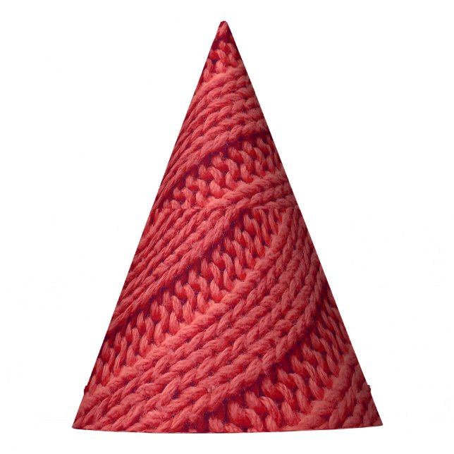 Closeup stripy crochet texture. party hat (Front)
