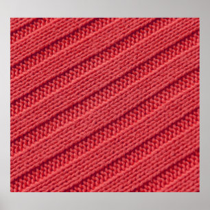 Closeup stripy crochet texture. poster