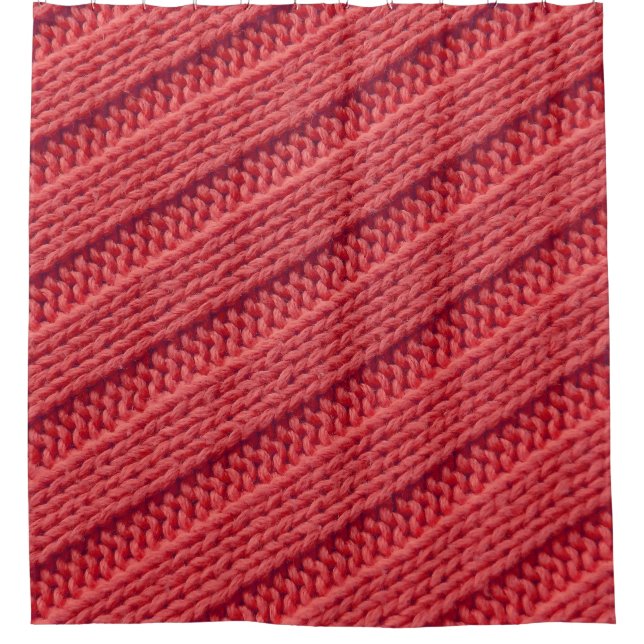 Closeup stripy crochet texture. shower curtain (Front)