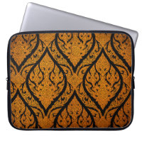 Closeup Thai pattern carving lotus picture at door
