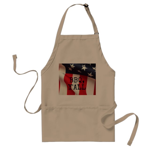 Closeup USA flag BBQ Y'all Standard Apron (Front)