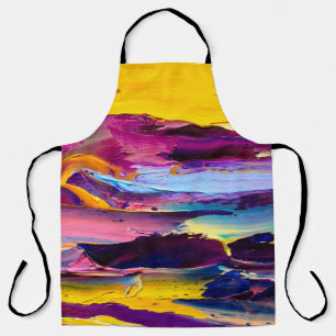 Closeup view of an palette knife oil painting. Abs Apron