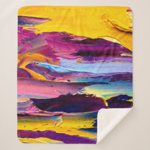 Closeup view of an palette knife oil painting. Abs Sherpa Blanket