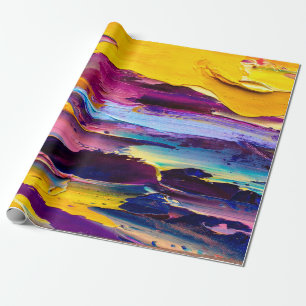 Closeup view of an palette knife oil painting. Abs Wrapping Paper