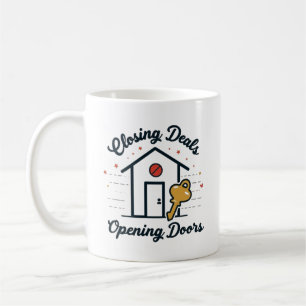 Closing Deals,Opening Doors Personalised Realtor Coffee Mug