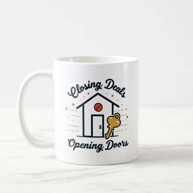 Closing Deals, Opening Doors Realtor Coffee Mug (Left)