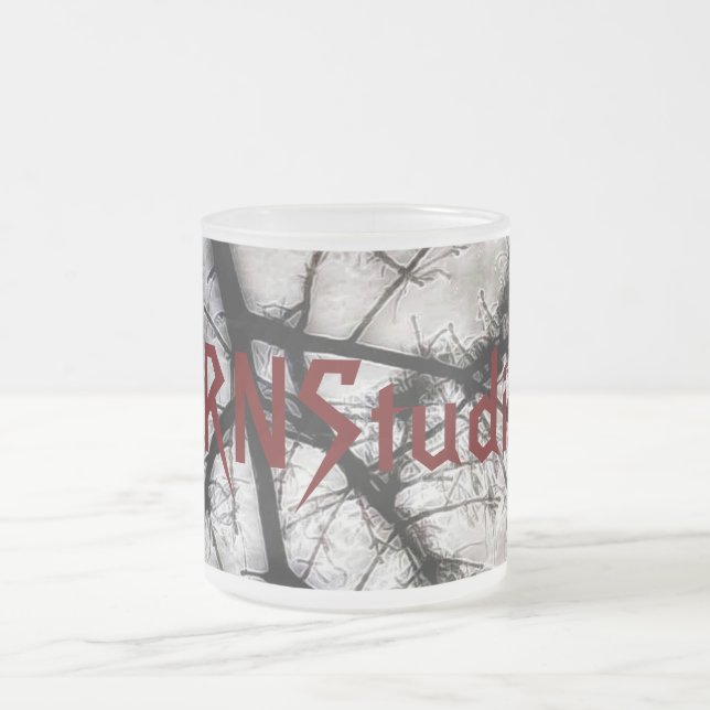 Closing In Frosted Glass Coffee Mug (Center)
