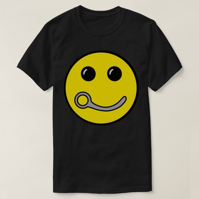 Closing Pin Skydiving Happy Face design Silver Edi T-Shirt (Design Front)