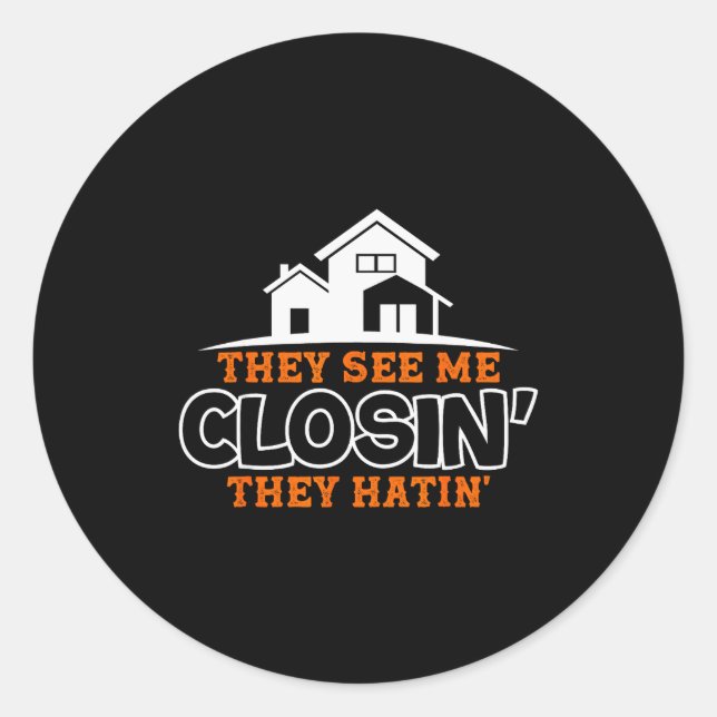 Closing S Like A Boss Real Estate Funny Realtor  Classic Round Sticker (Front)
