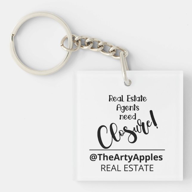 closure custom logo business company key ring (Front)