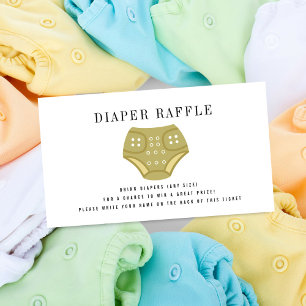 Cloth Diaper Neutral Baby Diaper Raffle Enclosure  Card