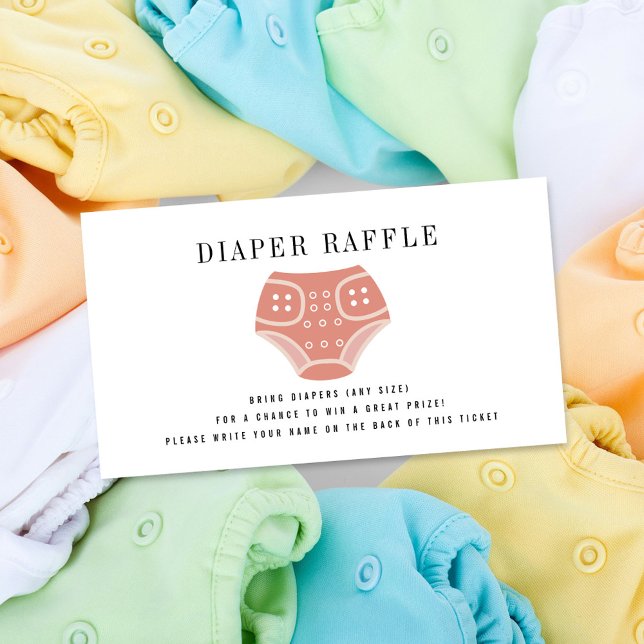 Cloth Diaper Pink Baby Diaper Raffle Enclosure Car Card (Creator Uploaded)