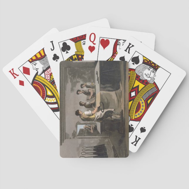 Cloth Dressers, from `Costume of Yorkshire' engrav Playing Cards (Back)