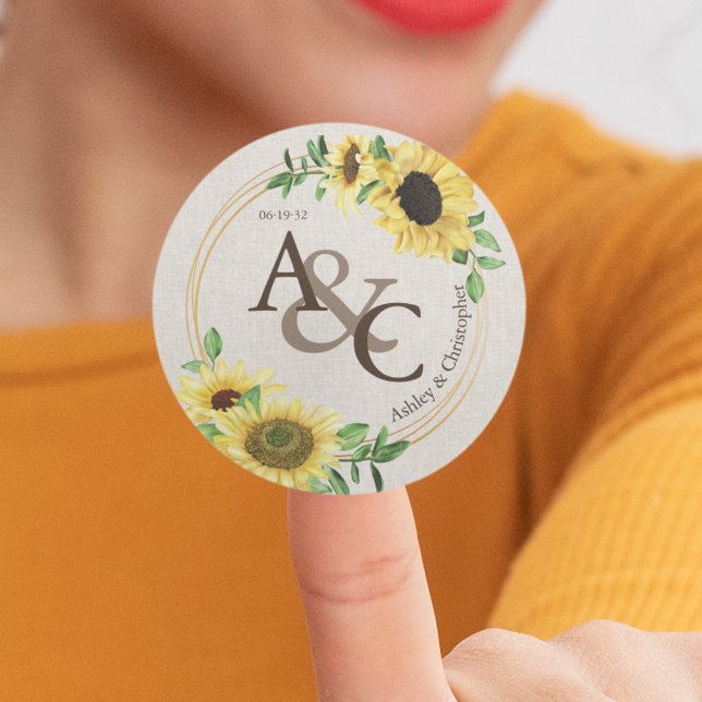 Cloth • Elegant Modern Wedding Classic Round Sticker (Creator Uploaded)