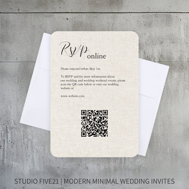 Cloth • Elegant Modern Wedding RSVP Card (Creator Uploaded)