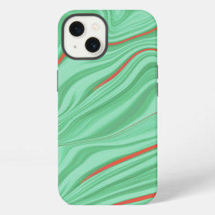 Cloth in curves with light mint green tones iPhone 13 case