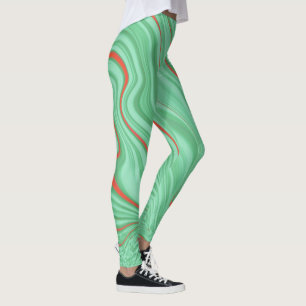 Cloth in curves with light mint green tones leggings